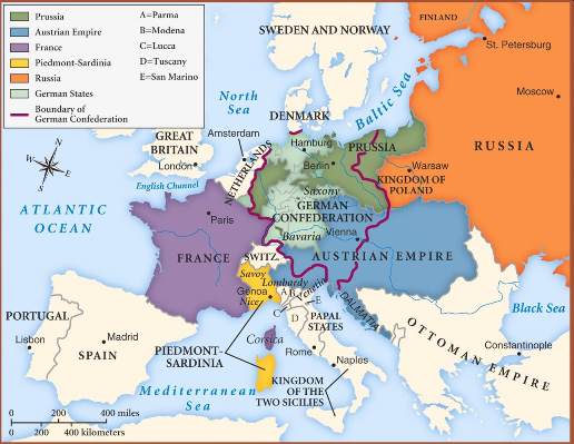 Europe after the Napoleonic wars (1815)